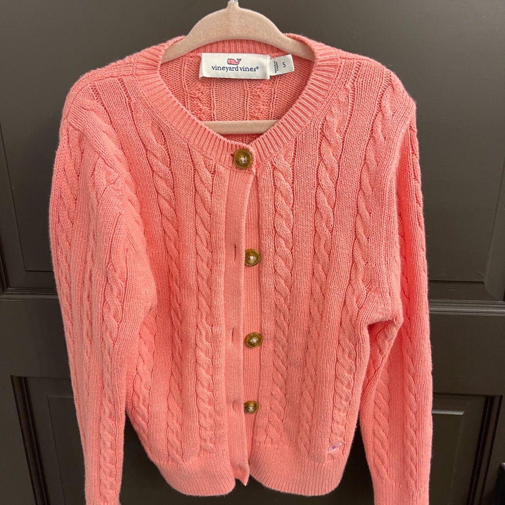 Vineyard Vines Kids Coral Cable Knit Sweater